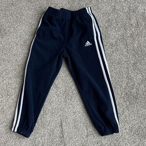 Adidas Kids Dark Blue Joggers with White Stripes